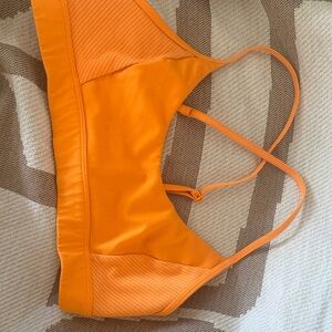 Alo  Orange Strappy Workout Bra